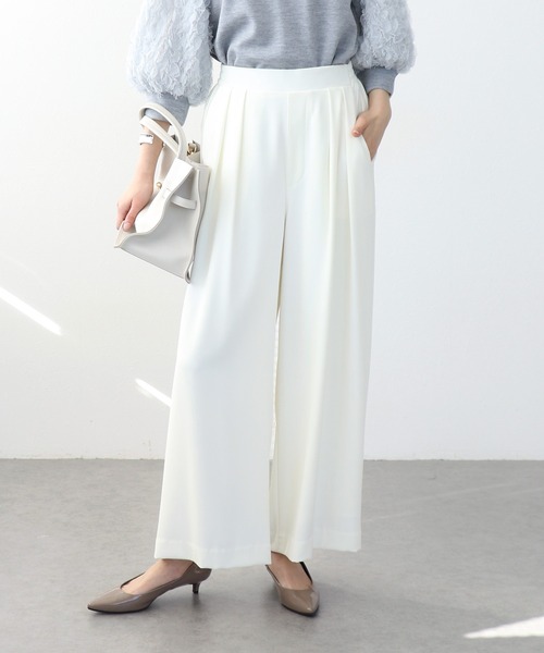 Jines（ジネス）の「2タックワイドパンツ（その他パンツ・レディース・ブラウン/ブラック/グレー/ベージュ/ピンク/ホワイト/ネイビー・38）」の2枚目の写真