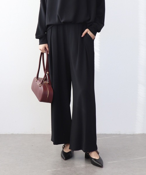 Jines（ジネス）の「2タックワイドパンツ（その他パンツ・レディース・ブラウン/ブラック/グレー/ベージュ/ピンク/ホワイト/ネイビー・38）」の3枚目の写真