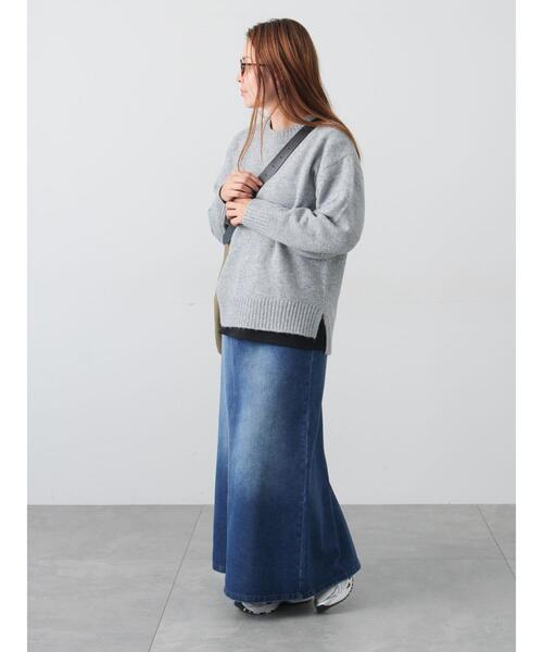 Lugnoncure（ルノンキュール）の「ウール混ふわふわクルーネックニット（ニット/セーター・レディース・オレンジ/ネイビー/ベージュ/ブルー/グレー・F）」の10枚目の写真