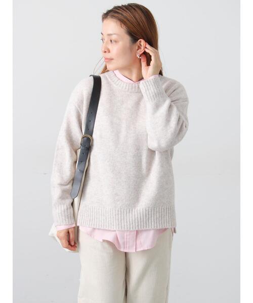 Lugnoncure（ルノンキュール）の「ウール混ふわふわクルーネックニット（ニット/セーター・レディース・オレンジ/ネイビー/ベージュ/ブルー/グレー・F）」の13枚目の写真