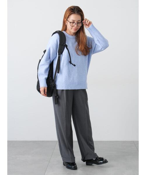 Lugnoncure（ルノンキュール）の「ウール混ふわふわクルーネックニット（ニット/セーター・レディース・オレンジ/ネイビー/ベージュ/ブルー/グレー・F）」の15枚目の写真