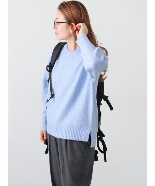 Lugnoncure（ルノンキュール）の「ウール混ふわふわクルーネックニット（ニット/セーター・レディース・オレンジ/ネイビー/ベージュ/ブルー/グレー・F）」の16枚目の写真