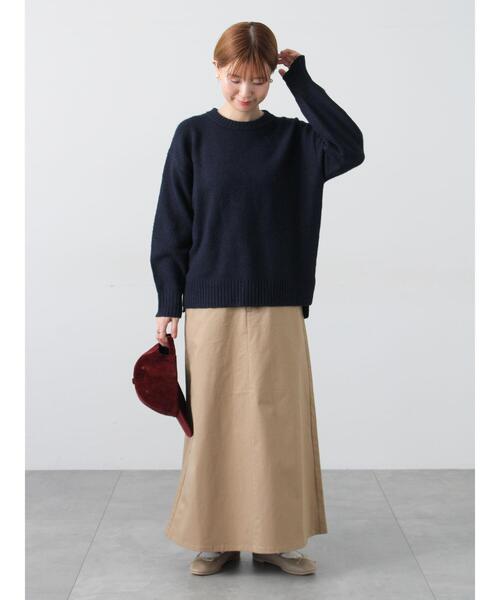 Lugnoncure（ルノンキュール）の「ウール混ふわふわクルーネックニット（ニット/セーター・レディース・オレンジ/ネイビー/ベージュ/ブルー/グレー・F）」の17枚目の写真