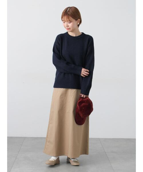 Lugnoncure（ルノンキュール）の「ウール混ふわふわクルーネックニット（ニット/セーター・レディース・オレンジ/ネイビー/ベージュ/ブルー/グレー・F）」の18枚目の写真