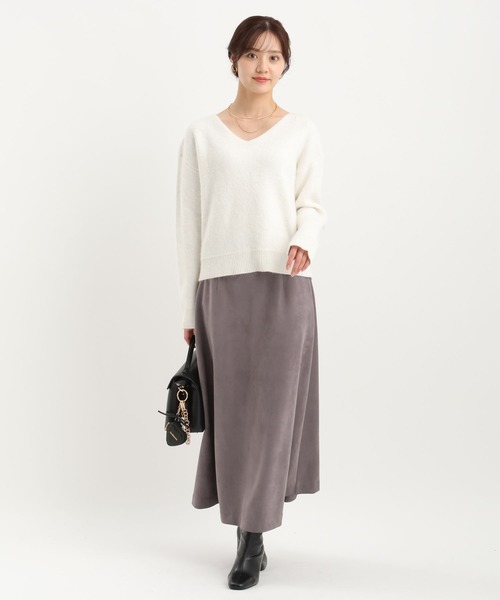 Andemiu（アンデミュウ）の「バックレースニット617771（ニット/セーター・レディース・ブラック/オフホワイト・FREE）」の3枚目の写真