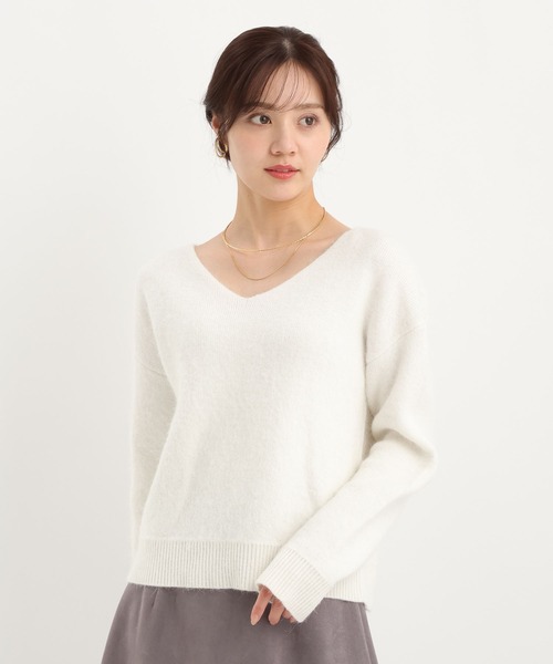 Andemiu（アンデミュウ）の「バックレースニット617771（ニット/セーター・レディース・ブラック/オフホワイト・FREE）」の7枚目の写真