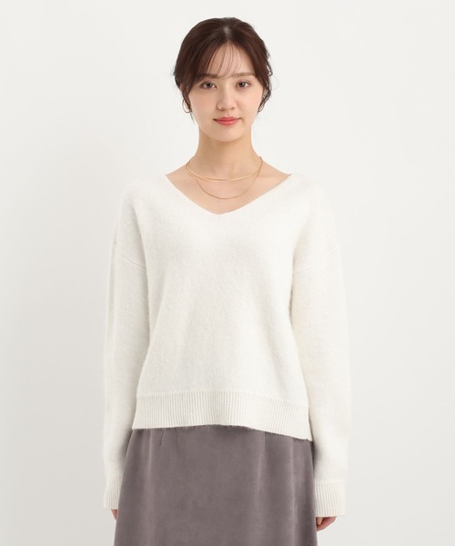 Andemiu（アンデミュウ）の「バックレースニット617771（ニット/セーター・レディース・ブラック/オフホワイト・FREE）」の12枚目の写真