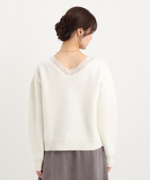 Andemiu（アンデミュウ）の「バックレースニット617771（ニット/セーター・レディース・ブラック/オフホワイト・FREE）」の14枚目の写真