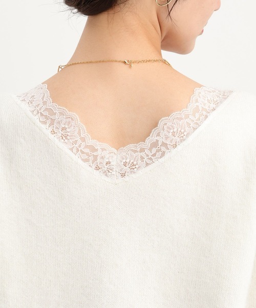 Andemiu（アンデミュウ）の「バックレースニット617771（ニット/セーター・レディース・ブラック/オフホワイト・FREE）」の18枚目の写真