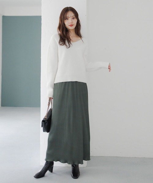 Andemiu（アンデミュウ）の「バックレースニット617771（ニット/セーター・レディース・ブラック/オフホワイト・FREE）」の22枚目の写真