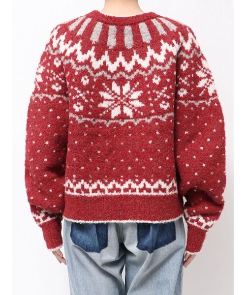 Ungrid（アングリッド）の「求心柄ルーズニット（ニット/セーター・レディース・ライトグレー/レッド/ブラック・FREE）」の7枚目の写真