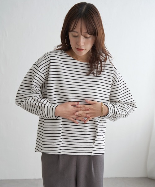 ikka（イッカ）の「リップル裾タック長袖プルオーバー（Tシャツ/カットソー・レディース・ミント/ブラック/オフホワイト/グレー・M/L/S）」の10枚目の写真