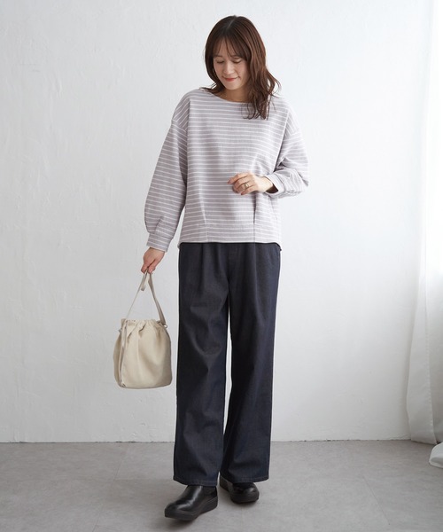 ikka（イッカ）の「リップル裾タック長袖プルオーバー（Tシャツ/カットソー・レディース・ミント/ブラック/オフホワイト/グレー・M/L/S）」の19枚目の写真