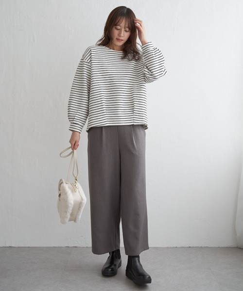 ikka（イッカ）の「リップル裾タック長袖プルオーバー（Tシャツ/カットソー・レディース・ミント/ブラック/オフホワイト/グレー・M/L/S）」の13枚目の写真