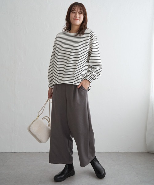 ikka（イッカ）の「リップル裾タック長袖プルオーバー（Tシャツ/カットソー・レディース・ミント/ブラック/オフホワイト/グレー・M/L/S）」の12枚目の写真