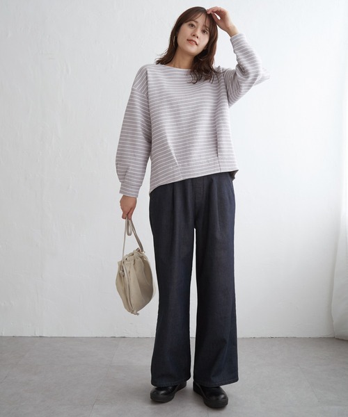 ikka（イッカ）の「リップル裾タック長袖プルオーバー（Tシャツ/カットソー・レディース・ミント/ブラック/オフホワイト/グレー・M/L/S）」の20枚目の写真