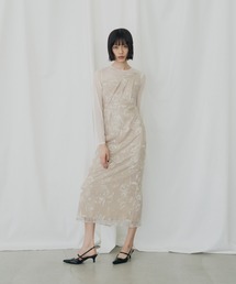 セール】ANDRESD｜アンドレスドのドレス（ベージュ系・刺繍）通販