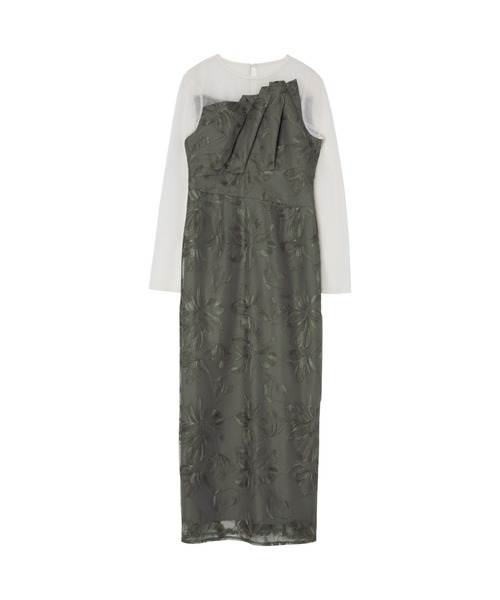 ANDRESD(アンドレスド)の「プリーツフロントフラワードレス/ pleated front flower dress(ドレス・レディース・ブルーグレー/ブラウン/チャコール/ベージュ/グリーン・L/M/S)」の12枚目の写真