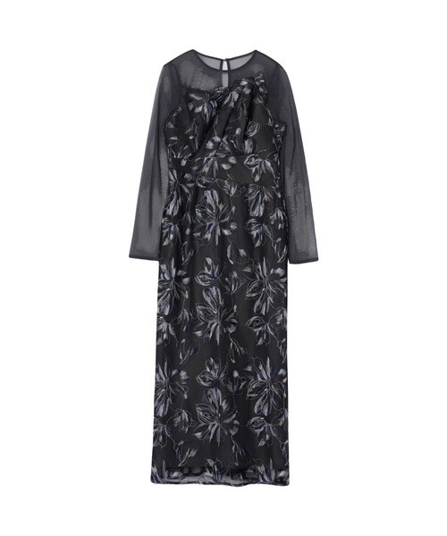 ANDRESD(アンドレスド)の「プリーツフロントフラワードレス/ pleated front flower dress(ドレス・レディース・ブルーグレー/ブラウン/チャコール/ベージュ/グリーン・L/M/S)」の10枚目の写真