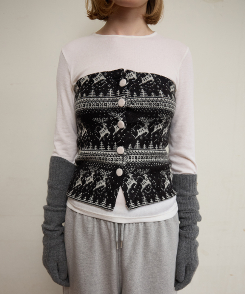 FUN FROM FUN（ファンフロムファン）の「Nordic Buttons Bustier, Black（その他トップス・レディース・その他・OS）」の12枚目の写真
