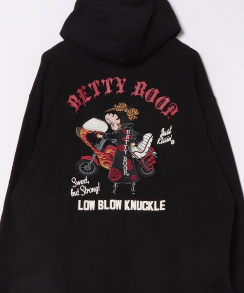 BETTY BOOP（ベティ・ブープ）の「LOWBLOW KNUCKLE / ローブローナックル / BETTY BOOP / 夜露死苦ヤンキーBETTYフルジップパーカー (M2)（パーカー・メンズ・ブラック/グレー/カーキ・XL/L/M/XXL）」の5枚目の写真