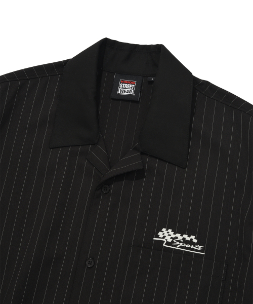 VISION STREET WEAR（ヴィジョンストリートウェア）の「VSW Stripe Open Collar Shirt Black（シャツ/ブラウス・レディース・その他・MEDIUM/LARGE/X-LARGE）」の7枚目の写真