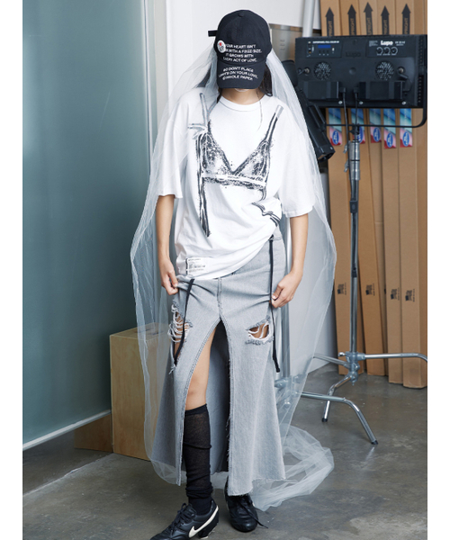 WHOLE PAPER（ホールペーパー）の「ブラスプレイグラフィックTシャツ（ホワイト）（Tシャツ/カットソー・レディース・ホワイト・ONE）」の4枚目の写真