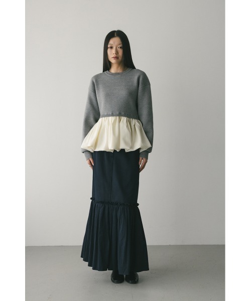 STYLEMIXER(スタイルミキサー)の「ヘムギャザーチノスカート(スカート・レディース・ベージュ/ネイビー・SMALL/MEDIUM)」の14枚目の写真