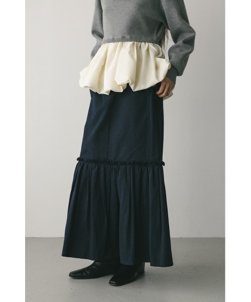 STYLEMIXER(スタイルミキサー)の「ヘムギャザーチノスカート(スカート・レディース・ベージュ/ネイビー・SMALL/MEDIUM)」の15枚目の写真
