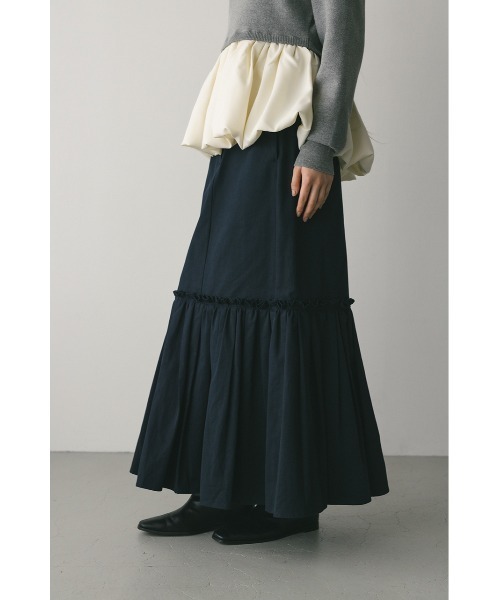 STYLEMIXER(スタイルミキサー)の「ヘムギャザーチノスカート(スカート・レディース・ベージュ/ネイビー・SMALL/MEDIUM)」の16枚目の写真