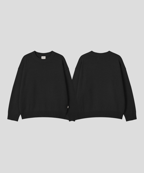 BLACK MOMENT（ブラックモーメント）の「ネイチャーラムウールクルーニット[ブラック]（ニット/セーター・メンズ・ブラック・MEDIUM/LARGE）」の4枚目の写真