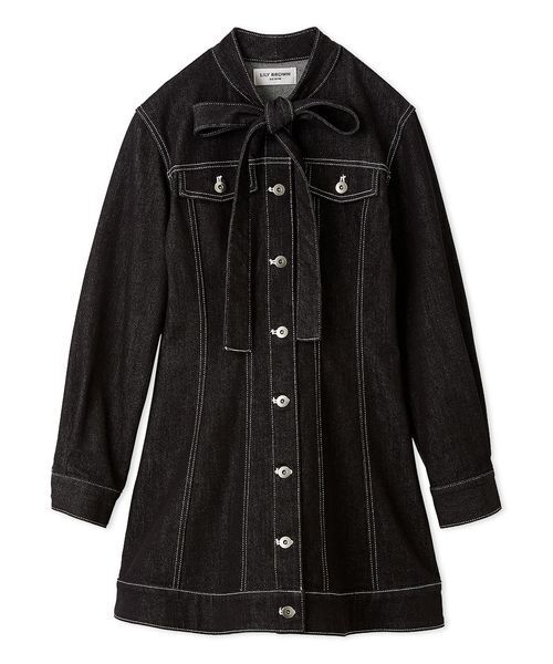 ボウタイデニムミニワンピース（ワンピース）｜LILY BROWN（リリー