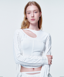2113 STUDIO（イイルイルサムスタジオ）の「コルセットロングスリーブホワイト（Tシャツ/カットソー）」
