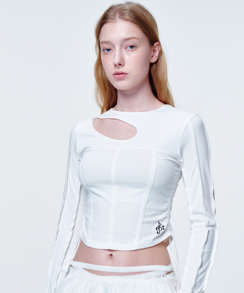 2113 STUDIO（イイルイルサムスタジオ）の「コルセットロングスリーブホワイト（Tシャツ/カットソー・レディース・その他・FREE）」の2枚目の写真