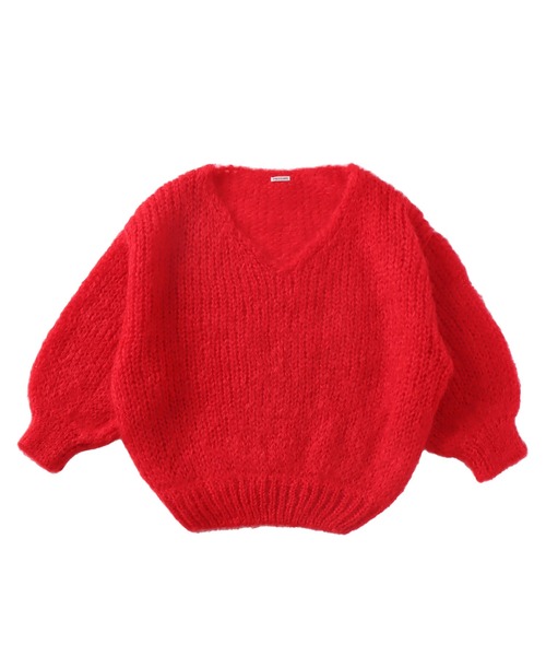 DRESSLAVE(ドレスレイブ)の「chunky mohair Vneck pullover(チャンキーモヘアVネックプルオーバー)(ニット/セーター・レディース・ブルー/レッド/オレンジ・38)」の3枚目の写真