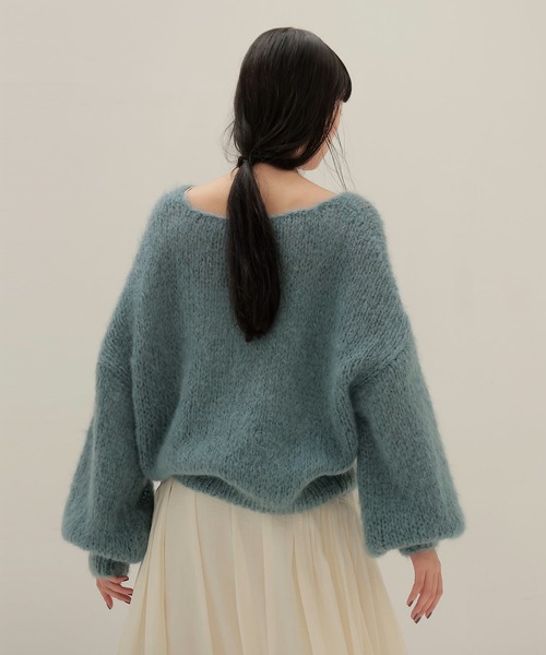 DRESSLAVE(ドレスレイブ)の「chunky mohair Vneck pullover(チャンキーモヘアVネックプルオーバー)(ニット/セーター・レディース・ブルー/レッド/オレンジ・38)」の15枚目の写真