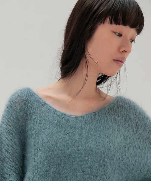 DRESSLAVE(ドレスレイブ)の「chunky mohair Vneck pullover(チャンキーモヘアVネックプルオーバー)(ニット/セーター・レディース・ブルー/レッド/オレンジ・38)」の16枚目の写真