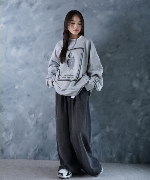 NOIZY（ノイジー）の「No Game Over Sweat/Threads NOIZY Logo Sweat / 裏毛 ワンポイント 刺繍 クルーネック プリント スウェット 長袖（スウェット・メンズ・Black/ブラック系その他/グレー系その他/グレー・LARGE/MEDIUM）」の10枚目の写真