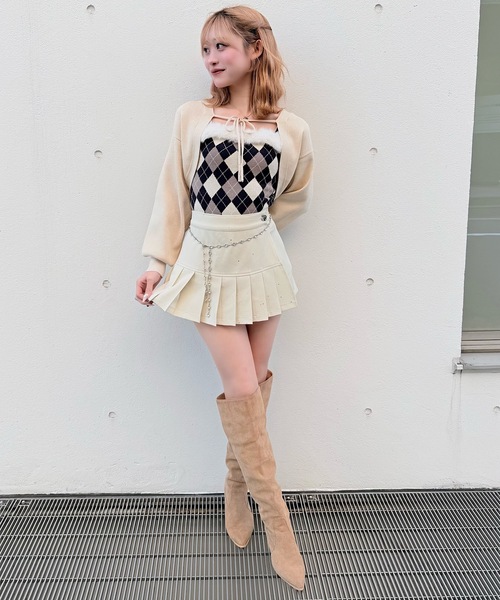 NOMAE（ノーマエ）の「ラメプリーツビジューベルトスカパン（その他パンツ・レディース・ブラック/アイボリー/グレー・FREE）」の7枚目の写真