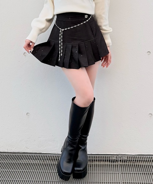 NOMAE（ノーマエ）の「ラメプリーツビジューベルトスカパン（その他パンツ・レディース・ブラック/アイボリー/グレー・FREE）」の15枚目の写真