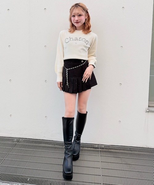 NOMAE（ノーマエ）の「ラメプリーツビジューベルトスカパン（その他パンツ・レディース・ブラック/アイボリー/グレー・FREE）」の16枚目の写真