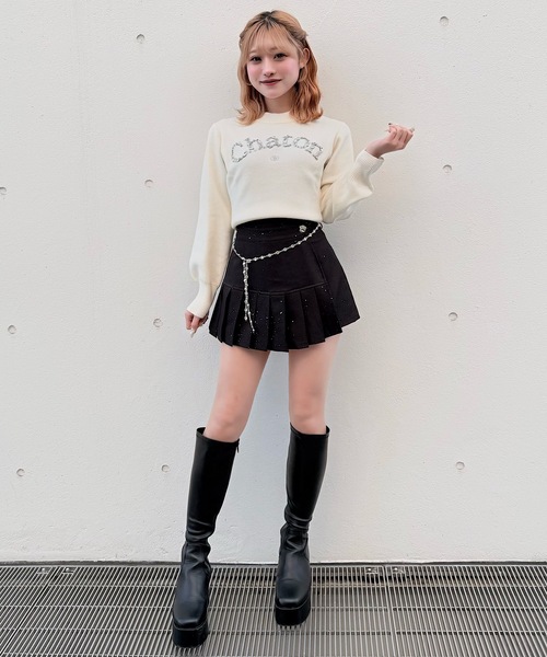 NOMAE（ノーマエ）の「ラメプリーツビジューベルトスカパン（その他パンツ・レディース・ブラック/アイボリー/グレー・FREE）」の19枚目の写真