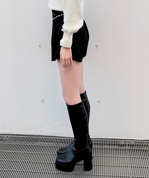 NOMAE（ノーマエ）の「ラメプリーツビジューベルトスカパン（その他パンツ・レディース・ブラック/アイボリー/グレー・FREE）」の21枚目の写真