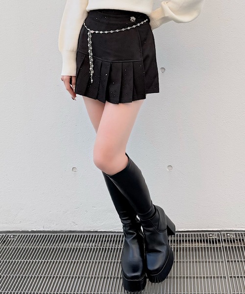 NOMAE（ノーマエ）の「ラメプリーツビジューベルトスカパン（その他パンツ・レディース・ブラック/アイボリー/グレー・FREE）」の14枚目の写真