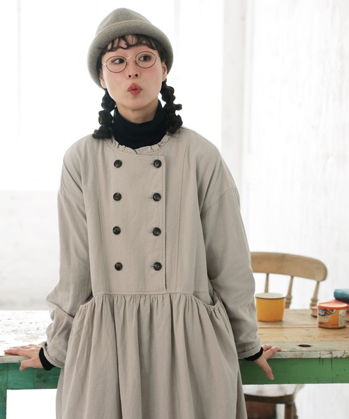 soulberry(ソウルベリー)の「パティシエみたいなワンピース(ワンピース・レディース・グレイッシュベージュ・M/L/LL/3L/4L)」の2枚目の写真