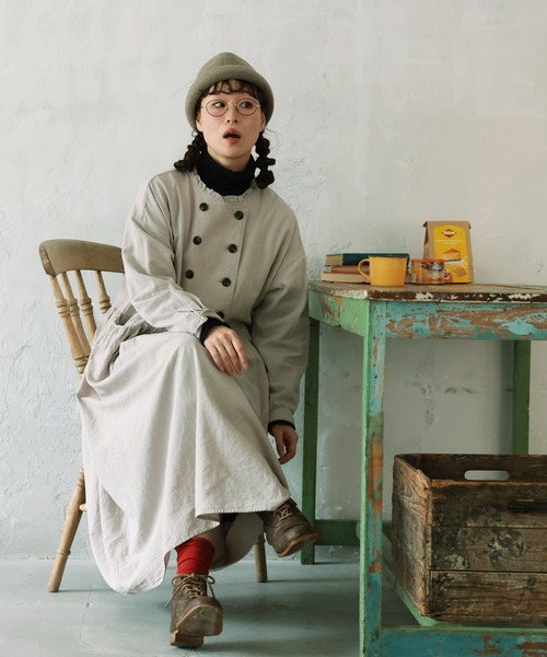 soulberry(ソウルベリー)の「パティシエみたいなワンピース(ワンピース・レディース・グレイッシュベージュ・M/L/LL/3L/4L)」の4枚目の写真