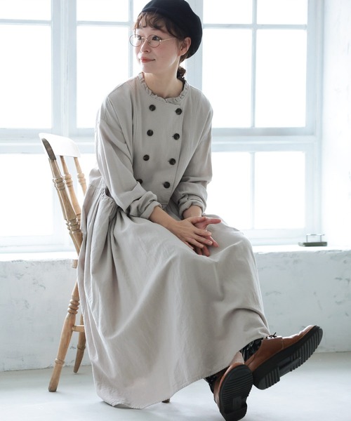 soulberry(ソウルベリー)の「パティシエみたいなワンピース(ワンピース・レディース・グレイッシュベージュ・M/L/LL/3L/4L)」の18枚目の写真