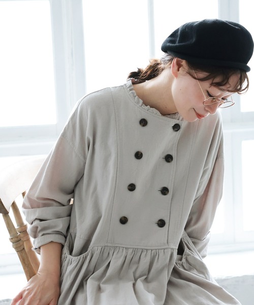 soulberry(ソウルベリー)の「パティシエみたいなワンピース(ワンピース・レディース・グレイッシュベージュ・M/L/LL/3L/4L)」の19枚目の写真