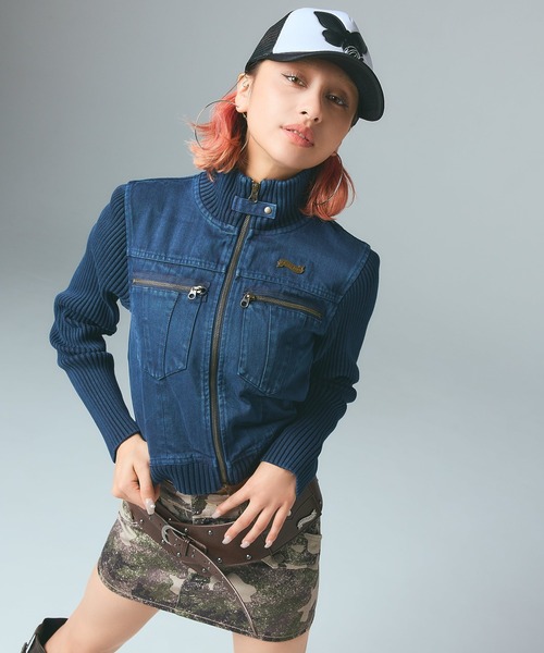 X-girl（エックスガール）の「STUDDED THICK BELT（ベルト・レディース・ブラウン/ブラック・ONE SIZE）」の4枚目の写真