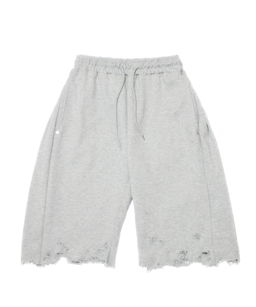RUNDS(ランディエス)の「ダメージカットバミューダパンツ(グレー)(その他パンツ・メンズ・その他・1/2)」の1枚目の写真